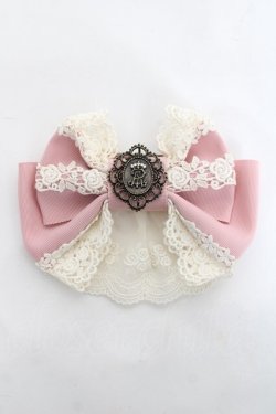 画像1: ALICE and the PIRATES / ロージアエンプレスリボンバレッタ  ピンク/ホワイト Y-26-03-06-021-PA-AC-SZ-ZY