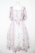 axes femme / 薔薇柄ラッフルチュールワンピース  ピンク Y-26-03-06-174-AX-OP-SZ-ZY