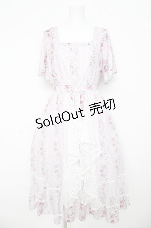 画像1: axes femme / 薔薇柄ラッフルチュールワンピース  ピンク Y-26-03-06-174-AX-OP-SZ-ZY (1)