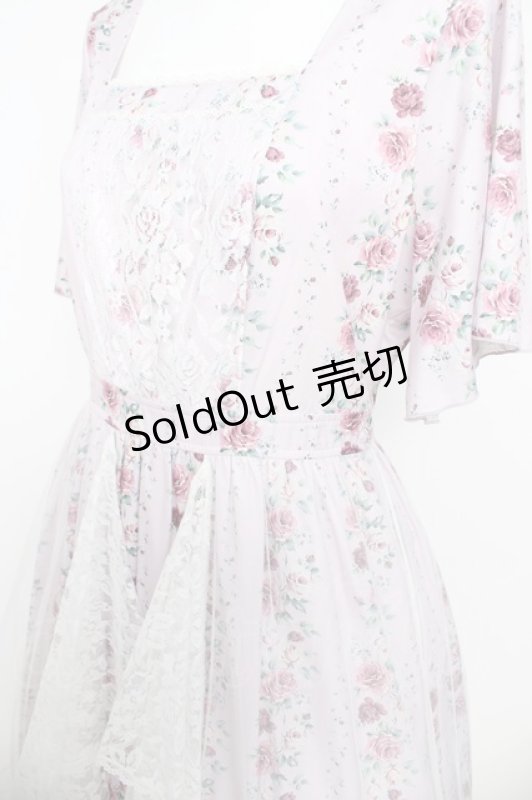 画像3: axes femme / 薔薇柄ラッフルチュールワンピース  ピンク Y-26-03-06-174-AX-OP-SZ-ZY (3)