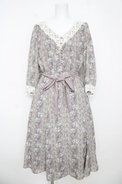 画像1: axes femme / リリー柄ワンピース  ピンク Y-26-03-06-175-AX-OP-SZ-ZY