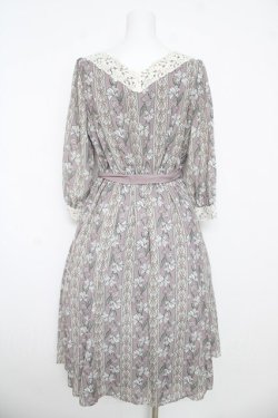 画像2: axes femme / リリー柄ワンピース  ピンク Y-26-03-06-175-AX-OP-SZ-ZY