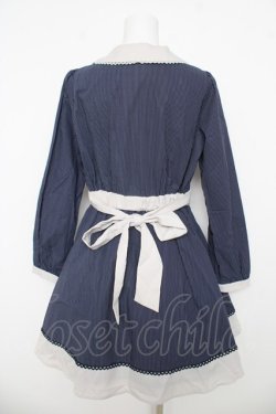 画像2: axes femme POETIQUE / 刺 タイストライプワンピース  紺 Y-26-03-06-177-AX-OP-SZ-ZY