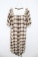 画像2: axes femme POETIQUE / ハイネックチェック半袖ワンピース  ベージュ Y-26-03-06-178-AX-OP-SZ-ZY (2)