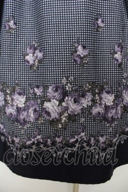 画像3: axes femme / バラ×千鳥柄襟付ワンピース  紺 Y-26-03-06-180-AX-OP-SZ-ZY