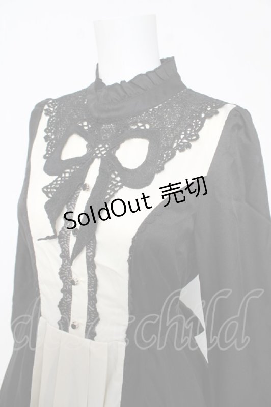 画像3: axes femme kawaii / リボンレースブロッキングワンピース  黒 Y-26-03-06-182-AX-OP-SZ-ZY (3)