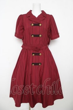 画像1: axes femme / ナポレオンモチーフワンピース  ワイン Y-26-03-06-183-AX-OP-SZ-ZY