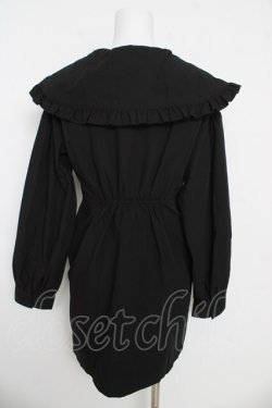 画像2: Fickle Bebe / ビッグフリルカラーワンピース  黒 Y-26-03-06-196-0-OP-SZ-ZY