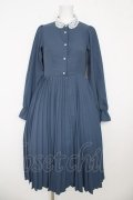 m petit by misako / AM*レースエリプリーツワンピース  青 Y-26-03-06-200-LO-OP-SZ-ZY
