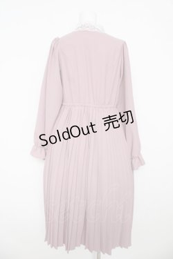 画像2: m petit by misako / AM*レースエリプリーツワンピース M 中桃 Y-26-03-06-201-LO-OP-SZ-ZY