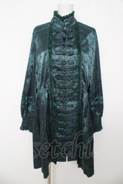 画像1: 星箱works / 藤花集中華風プリーツワンピース  グリーン Y-26-03-06-204-PU-OP-SZ-ZY