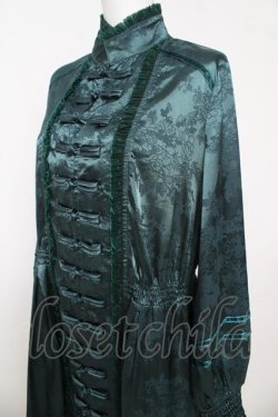 画像3: 星箱works / 藤花集中華風プリーツワンピース  グリーン Y-26-03-06-204-PU-OP-SZ-ZY