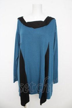 画像1: ALGONQUINS / セーラーカラーバイカラーチュニック F ブルー/ブラック Y-26-03-06-207-AL-OP-SZ-ZY