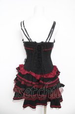 画像2: OZZ ANGELO / 薔薇刺繍サイド編み上げコルセットキャミワンピース  黒 Y-26-03-06-212-OO-OP-SZ-ZY (2)