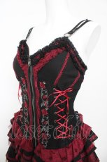 画像3: OZZ ANGELO / 薔薇刺繍サイド編み上げコルセットキャミワンピース  黒 Y-26-03-06-212-OO-OP-SZ-ZY (3)