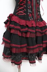 画像4: OZZ ANGELO / 薔薇刺繍サイド編み上げコルセットキャミワンピース  黒 Y-26-03-06-212-OO-OP-SZ-ZY (4)