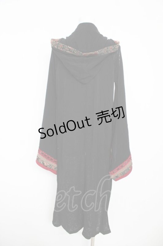 画像2: Ozz oneste / 番傘刺繍着物袖フードカーディガン  黒 Y-26-03-06-216-OO-TO-SZ-ZY (2)