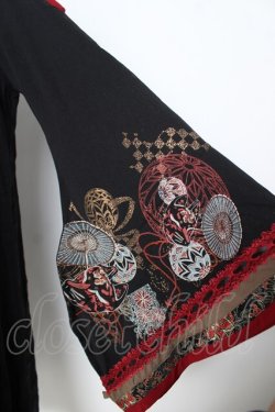 画像4: Ozz oneste / 番傘刺繍着物袖フードカーディガン  黒 Y-26-03-06-216-OO-TO-SZ-ZY
