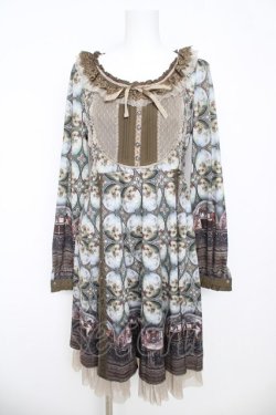 画像1: Ozz oneste / 天使柄ワンピース  カーキ Y-26-03-06-219-OO-OP-SZ-ZY