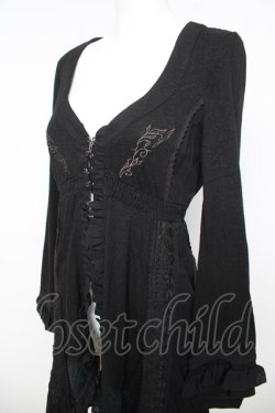 画像3: OZZ ANGELO / 縦レースフリルロングボレロ  黒 Y-26-03-06-220-OO-TO-SZ-ZY