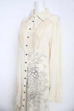 画像3: Ozz oneste / 花プリントレース切替シャツワンピース  アイボリー Y-26-03-06-221-OO-OP-SZ-ZY