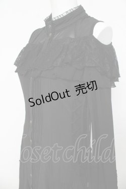 画像3: Ozz oneste / レース付き肩開きロングシャツワンピース  黒 Y-26-03-06-222-OO-OP-SZ-ZY