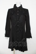 画像1: Ozz oneste / レースフリルシャツワンピース  黒 Y-26-03-06-224-OO-JA-SZ-ZS (1)
