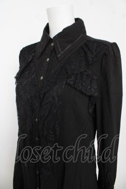 画像3: Ozz oneste / レースフリルシャツワンピース  黒 Y-26-03-06-224-OO-JA-SZ-ZY