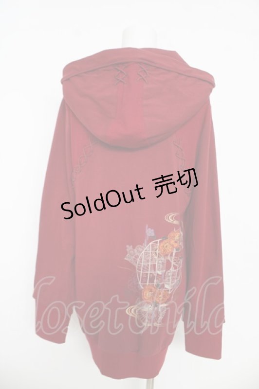 画像2: Ozz oneste / 彼彼岸刀刺繍パーカー  赤 Y-26-03-06-227-OO-TO-SZ-ZY (2)