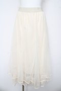 axes femme / 裾刺繍チュールスカート  生成り Y-26-03-06-229-AX-SK-SZ-ZY