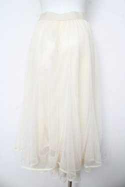 画像2: axes femme / 裾刺繍チュールスカート  生成り Y-26-03-06-229-AX-SK-SZ-ZY