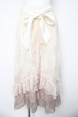 画像1: axes femme / グラデレースフリルスカート  生成り Y-26-03-06-230-AX-SK-SZ-ZY