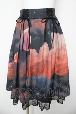 画像1: axes femme / セレナーデプリントスカート F 黒 Y-26-03-06-234-AX-SK-SZ-ZY