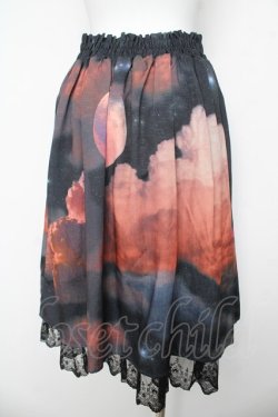 画像2: axes femme / セレナーデプリントスカート F 黒 Y-26-03-06-234-AX-SK-SZ-ZY