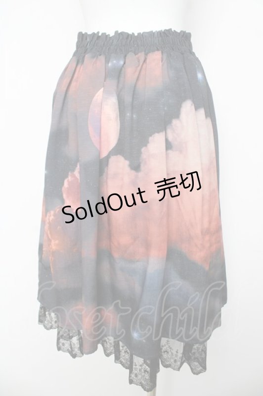 画像2: axes femme / セレナーデプリントスカート F 黒 Y-26-03-06-234-AX-SK-SZ-ZS (2)