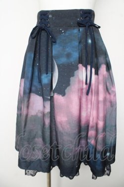 画像1: axes femme / セレナーデプリントスカート F 黒 Y-26-03-06-235-AX-SK-SZ-ZY