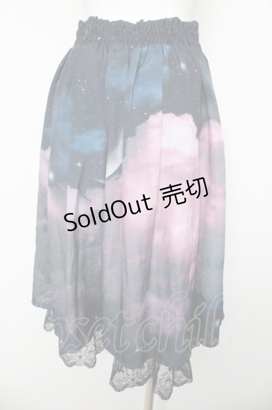 画像2: axes femme / セレナーデプリントスカート F 黒 Y-26-03-06-235-AX-SK-SZ-ZS (2)