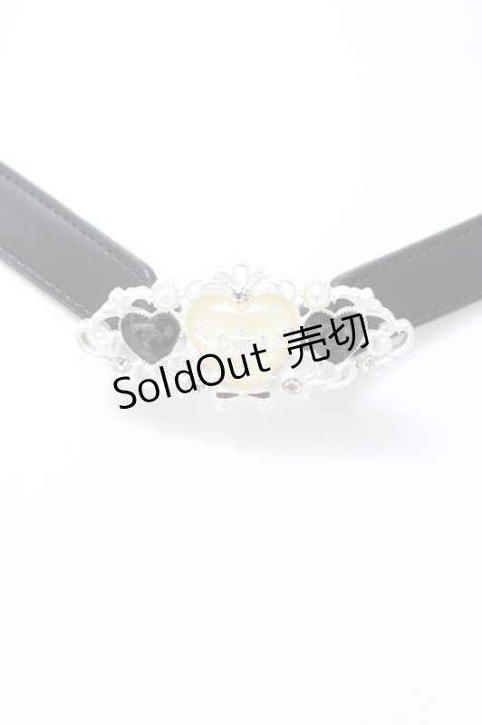 画像1: axes femme / ハートショコラ細ゴムベルト  シルバー Y-26-03-06-029-AX-ZA-SZ-ZY (1)