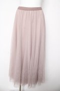 axes femme / ロングチュールスカート M ベージュ Y-26-03-06-236-AX-SK-SZ-ZY