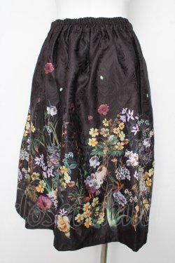 画像2: axes femme / 花プリントジャガードスカート  黒 Y-26-03-06-238-AX-SK-SZ-ZY
