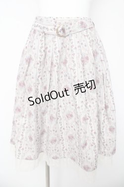 画像1: axes femme / バラ×ストライプ柄スカート  ピンク Y-26-03-06-242-AX-OP-SZ-ZY