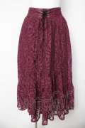 axes femme / 総レーススカート  ワイン Y-26-03-06-243-AX-SK-SZ-ZY