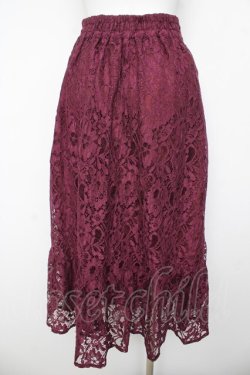 画像2: axes femme / 総レーススカート  ワイン Y-26-03-06-243-AX-SK-SZ-ZY