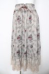 画像1: axes femme / ミュルーズ染織美術館コラボ/フェザー×フラワー柄スカート  ベージュ Y-26-03-06-245-AX-SK-SZ-ZY (1)