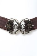 axes femme / ビジューモチーフゴムベルト  ブラウン Y-26-03-06-030-AX-BL-SZ-ZY