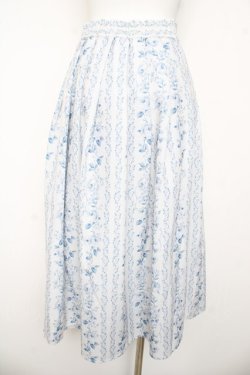 画像2: an another angelus / ストライプアンティークローズ柄スカート F オフ/ブルー Y-26-03-06-247-CA-SK-SZ-ZY