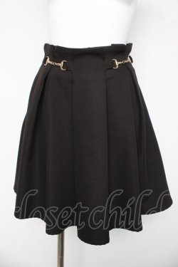 画像1: evelyn / ビット付きプリーツスカート  黒 Y-26-03-06-249-LO-SK-SZ-ZY