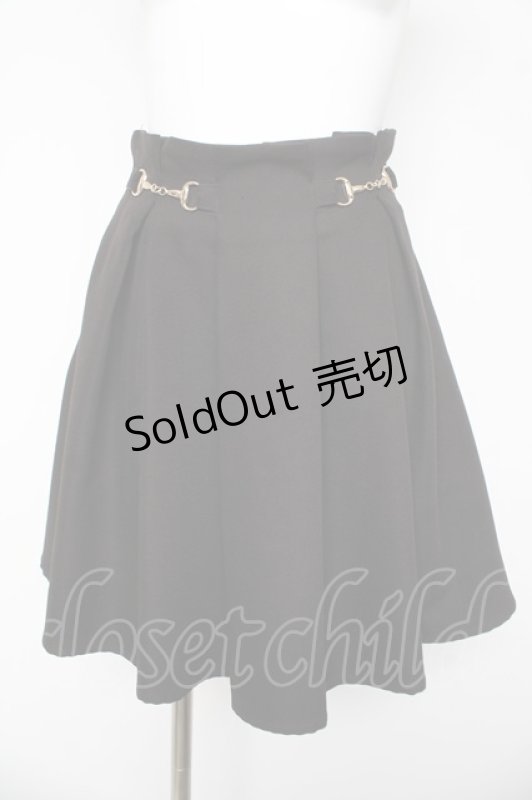 画像1: evelyn / ビット付きプリーツスカート  黒 Y-26-03-06-249-LO-SK-SZ-ZY (1)