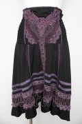 OZZ ANGELO / レースラインフィッシュテールスカート  黒/紫 Y-26-03-06-252-OO-SK-SZ-ZY