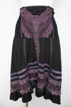 画像1: OZZ ANGELO / レースラインフィッシュテールスカート  黒/紫 Y-26-03-06-252-OO-SK-SZ-ZY